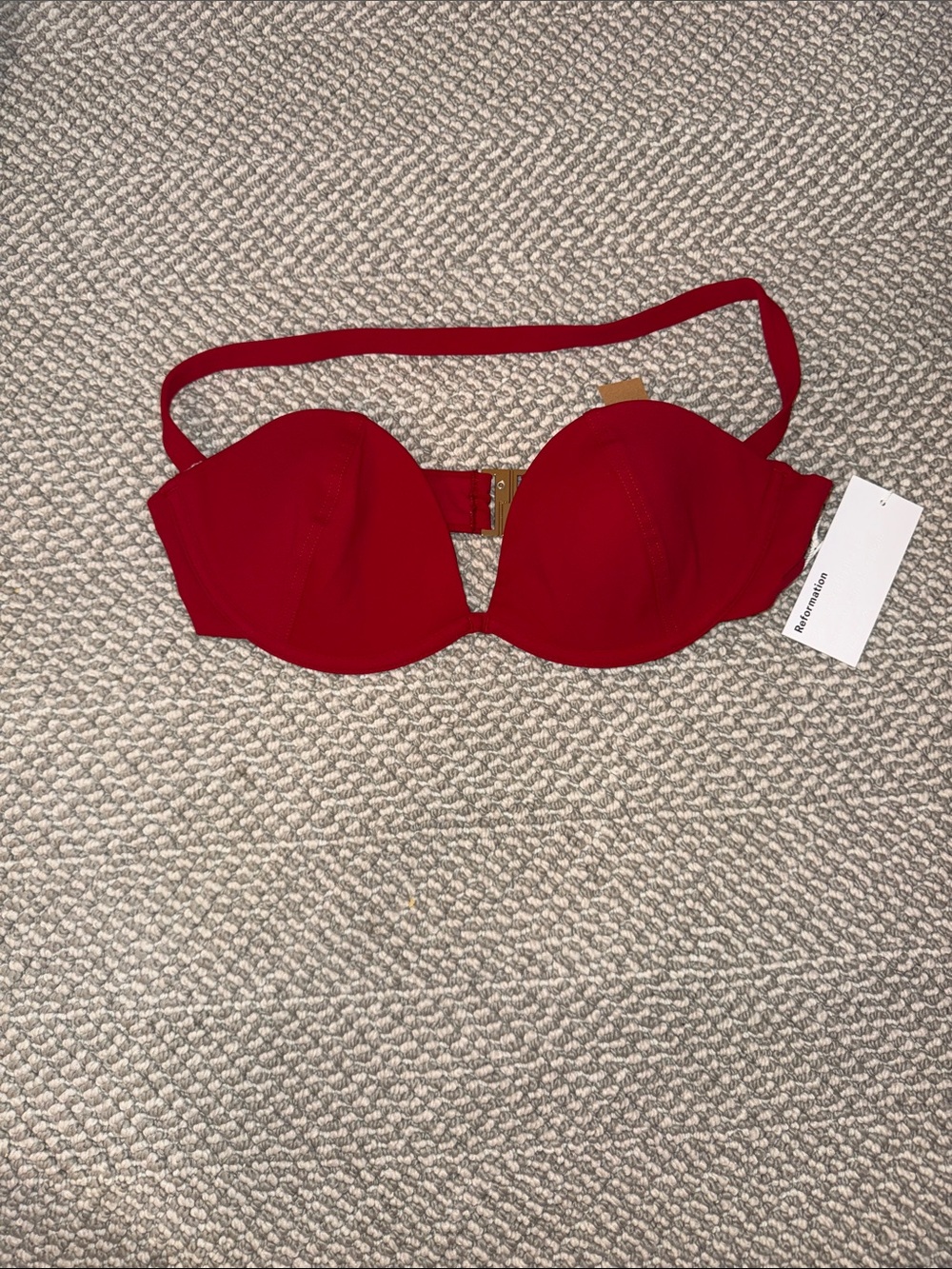 Reformation Red Largo Bikini Top